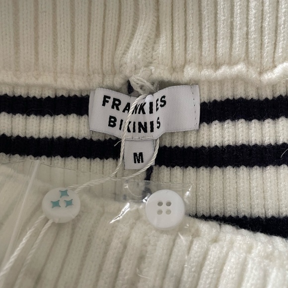 Frankie’s Bikinis Striped Navy and White Flared Pants - Picture 10 of 11